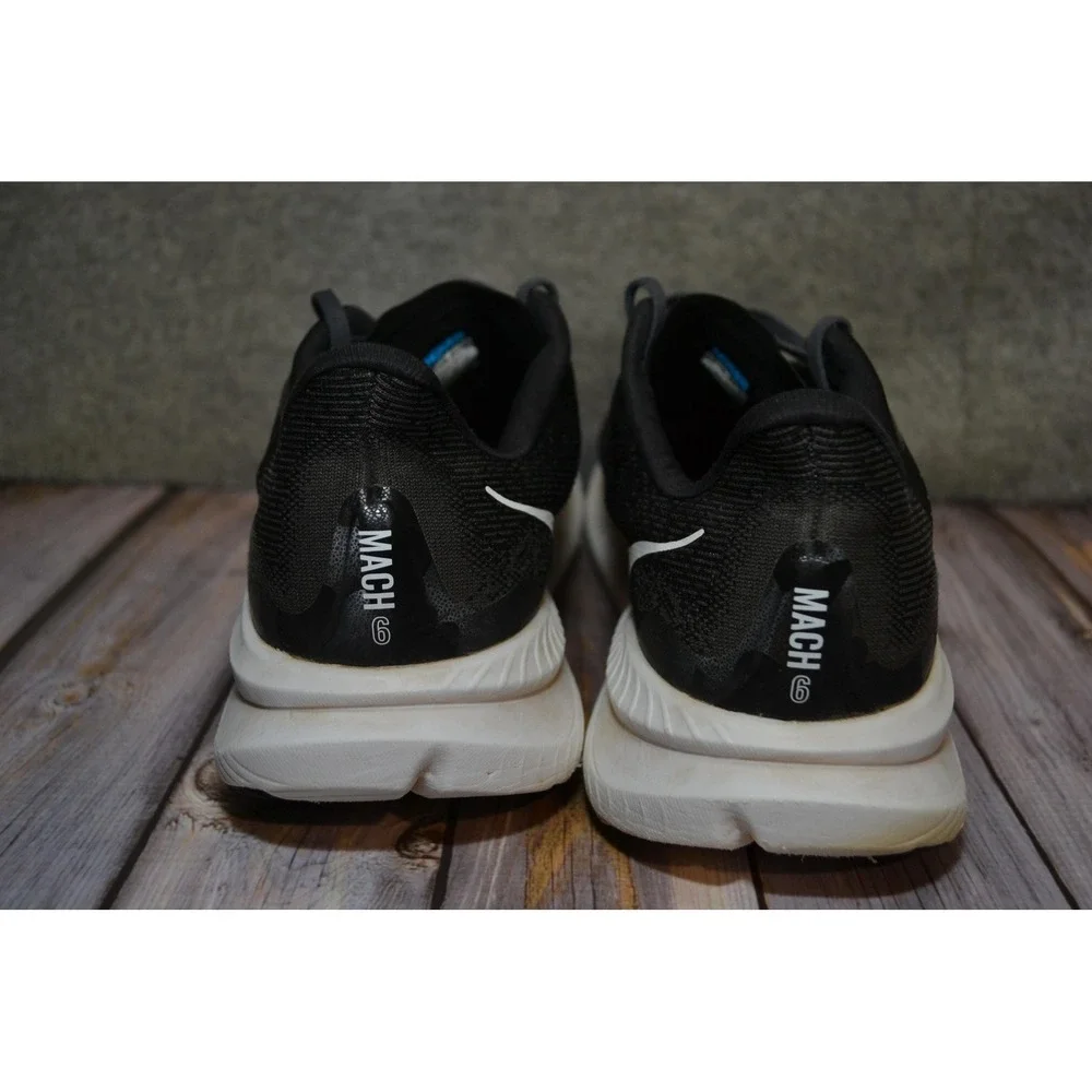 Hoka‎ One One Mach 6 Shoes Mens 11D Black White Running Sneakers 1147790 BWHT
